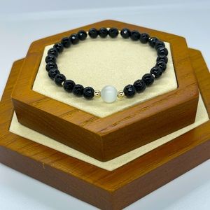Onyx & Selenite Bracelet